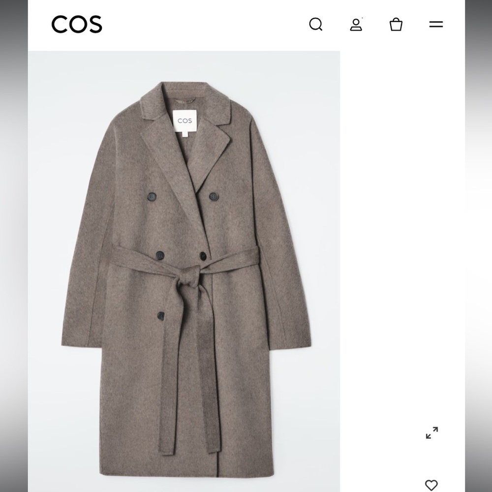 COS OVERSIZED DOUBLE-BREASTED WOOL COAT Medium Womens